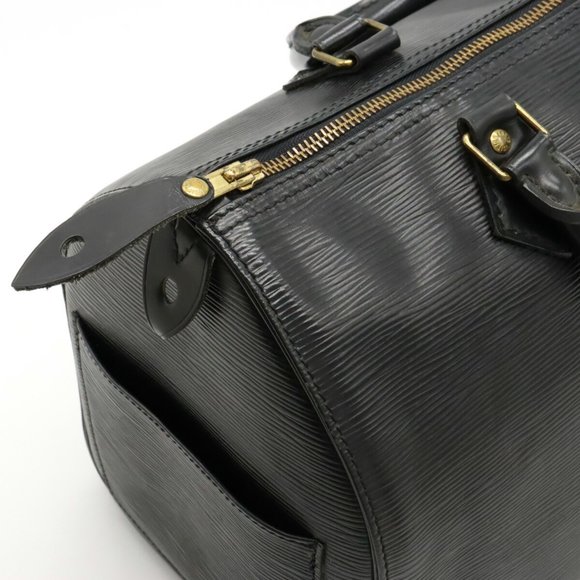 LOUIS VUITTON Epi Speedy 30 Handbag Boston Bag Leather Noir Black M59022 - Picture 6 of 8